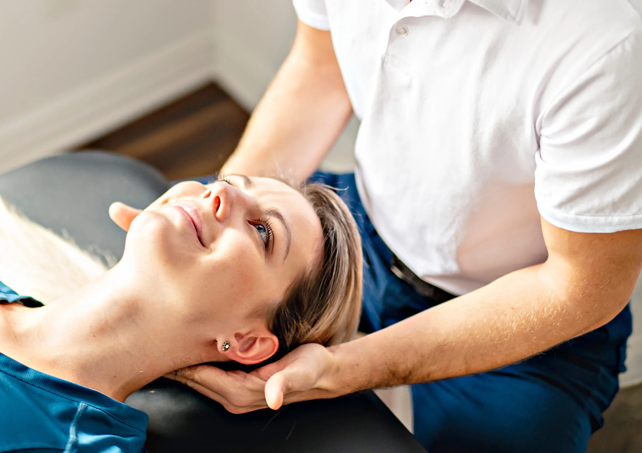 woman having a chiropractic adjustment